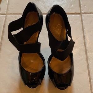 Jessica Simpson strappy black heels